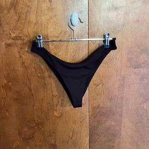 black ribbed thong bikini bottom